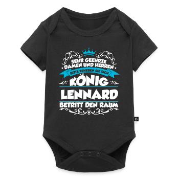 Lennard Name Design - Baby Premium Kurzarmbody - Schwarz - Vorne