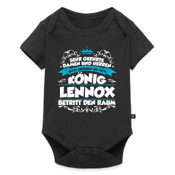 Lennox Name Design - Baby Premium Kurzarmbody - Schwarz - Vorne