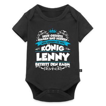 Lenny Name Design - Baby Premium Kurzarmbody - Schwarz - Vorne
