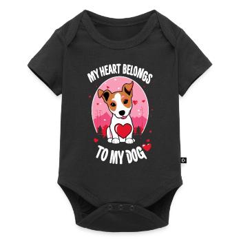 Mon cœur appartient à mon chien - Body à manches courtes Premium Bébé - noir - Devant