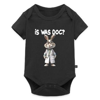 Doktor Hase Is was Doc für einen Arzt Doktor - Baby Premium Kurzarmbody - Schwarz - Vorne