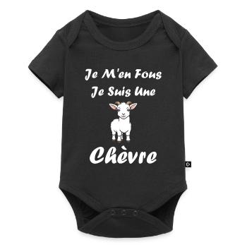 Citation humour petite chèvre - Body à manches courtes Premium Bébé - noir - Devant