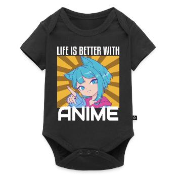 Life is Better With Anime Funny Anime Lovers - Baby Premium short-sleeve bodysuit - black - Front