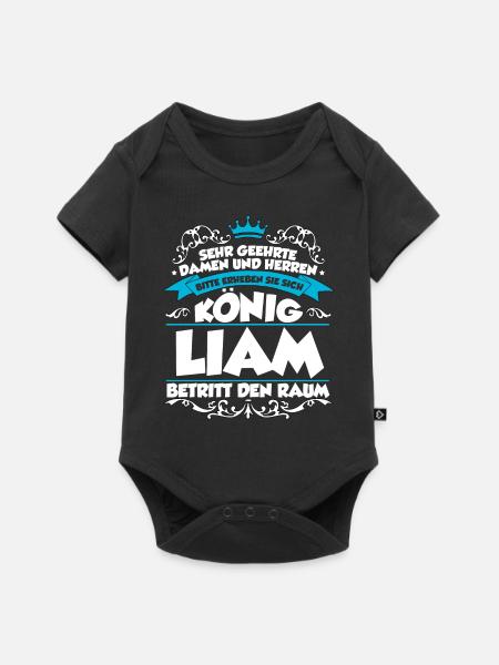 Liam Name Design - Baby Premium Kurzarmbody - Schwarz
