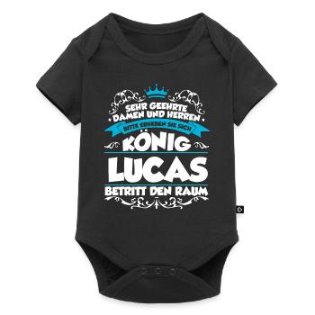 Lucas Name Design - Baby Premium Kurzarmbody - Schwarz - Vorne