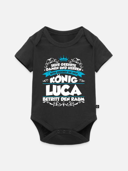 Luca Name Design - Baby Premium Kurzarmbody - Schwarz