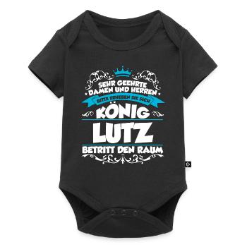 Lutz Name Design - Baby Premium Kurzarmbody - Schwarz - Vorne