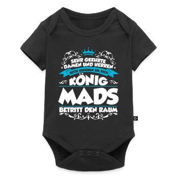Mads Name Design - Baby Premium Kurzarmbody - Schwarz - Vorne
