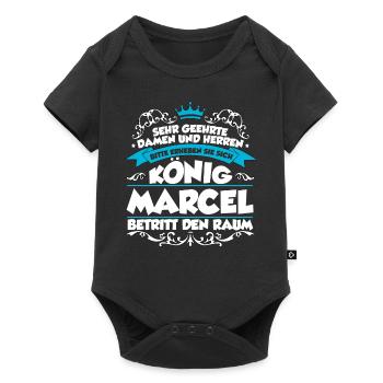 Marcel Name Design - Baby Premium Kurzarmbody - Schwarz - Vorne