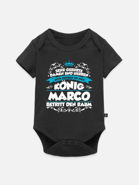 Marco Name Design - Baby Premium Kurzarmbody - Schwarz