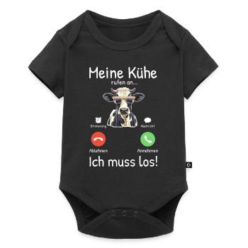 Meine Kühe Rufen An - Baby Premium Kurzarmbody - Schwarz - Vorne