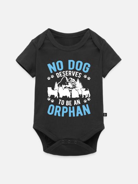 Hunderettung Straßenhund - Baby Premium Kurzarmbody - Schwarz