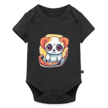 Netter Anime -Stil Langsam Loris Kawaii - Baby Premium Kurzarmbody - Schwarz - Vorne