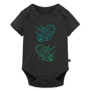 Triceratops Line Art Minimal Noir - Body à manches courtes Premium Bébé - noir - Devant