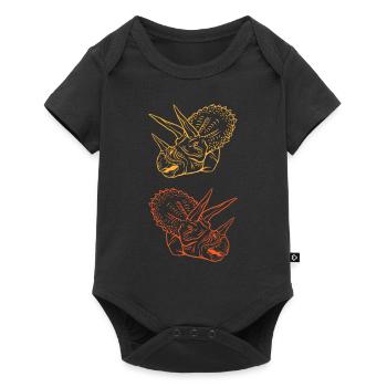 Triceratops Line Art Minimal Noir - Body à manches courtes Premium Bébé - noir - Devant