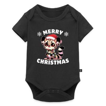 Christmas Fairy Lights Small Spotted Broom Cat - Baby Premium short-sleeve bodysuit - black - Front
