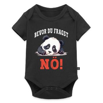 Bevor Du Fragst Nö No Nein Panda Bär Lustig Spruch - Baby Premium Kurzarmbody - Schwarz - Vorne