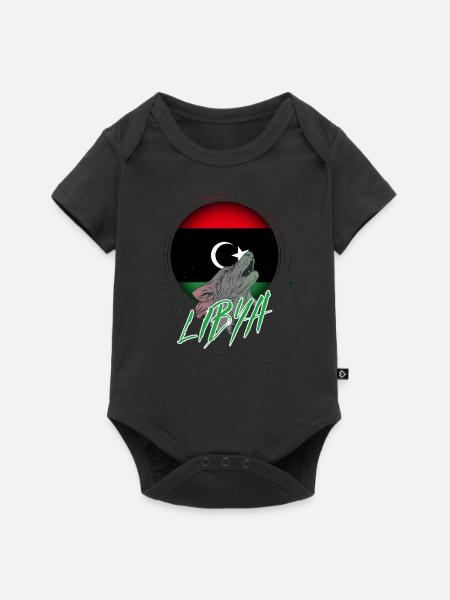 Libyen - Baby Premium Kurzarmbody - Schwarz