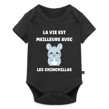 Petit chinchilla mignon - Body à manches courtes Premium Bébé - noir - Devant