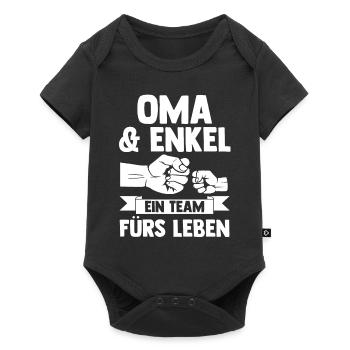 Oma Großmutter und Enkel - Baby Premium Kurzarmbody - Schwarz - Vorne