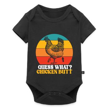 Drôle Devinez quoi ? Cul de poulet ! - Body à manches courtes Premium Bébé - noir - Devant