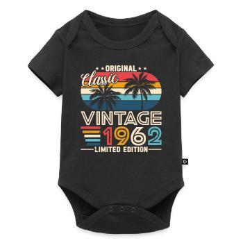 Vintage 1962 anniversaire rétro - Body à manches courtes Premium Bébé - noir - Devant