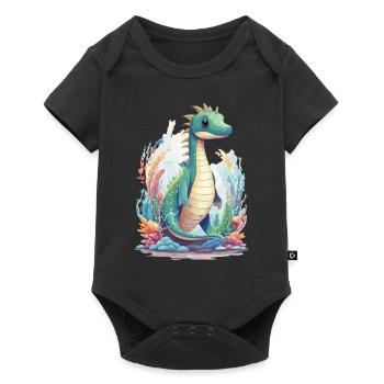 Cute Underwater Dinosaur Cartoon Design - Baby Premium short-sleeve bodysuit - black - Front