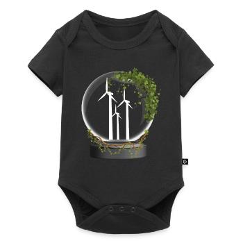Énergie éolienne Boule de verre Énergie éolienne Énergie éolienne - Body à manches courtes Premium Bébé - noir - Devant