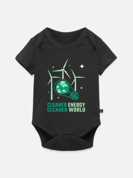 Windpower Cleaner Energy Windenergie - Baby Premium Kurzarmbody - Schwarz