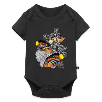 Fish, Corals, Sea, Ocean, Tropical Fish - Baby Premium short-sleeve bodysuit - black - Front