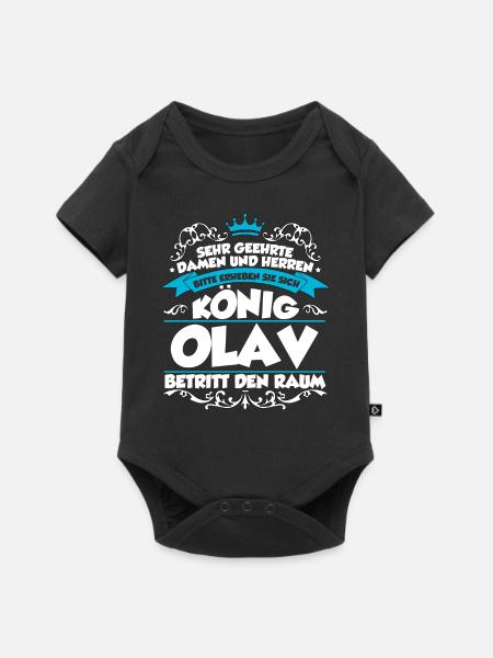 Olav Name Design - Baby Premium Kurzarmbody - Schwarz