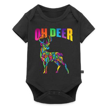 Oh, les cerfs - Body à manches courtes Premium Bébé - noir - Devant