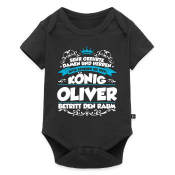 Oliver Name Design - Baby Premium Kurzarmbody - Schwarz - Vorne
