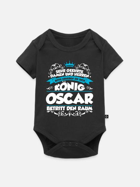Oscar Name Design - Baby Premium Kurzarmbody - Schwarz