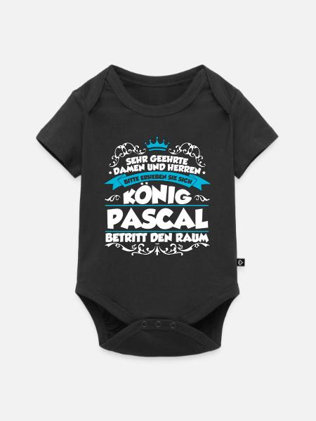 Pascal Name Design - Baby Premium Kurzarmbody - Schwarz