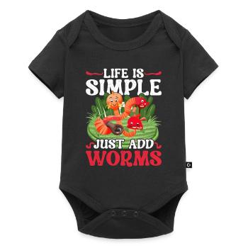 Worm breeding Worm breeders Vermiculture - Baby Premium short-sleeve bodysuit - black - Front