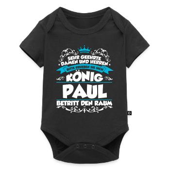 Paul Name Design - Baby Premium Kurzarmbody - Schwarz - Vorne