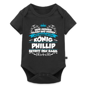 Phillip Name Design - Baby Premium Kurzarmbody - Schwarz - Vorne