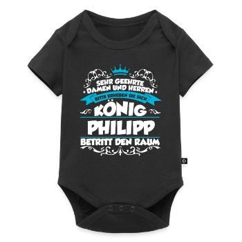 Philipp Name Design - Baby Premium Kurzarmbody - Schwarz - Vorne