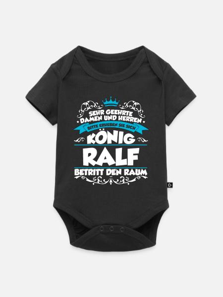 Ralf Name Design - Baby Premium Kurzarmbody - Schwarz