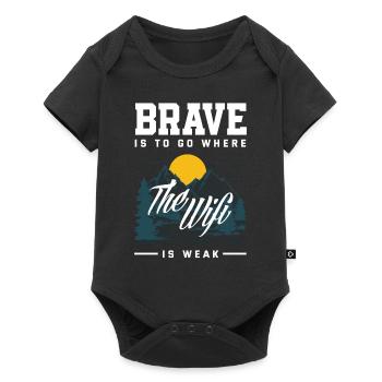 Cadeau de randonnée drôle - Body à manches courtes Premium Bébé - noir - Devant