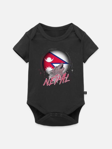 Nepal - Baby Premium Kurzarmbody - Schwarz