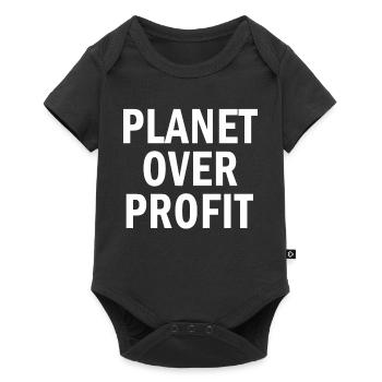 Citation de la planète sur le profit pour protéger l’environnement - Body à manches courtes Premium Bébé - noir - Devant