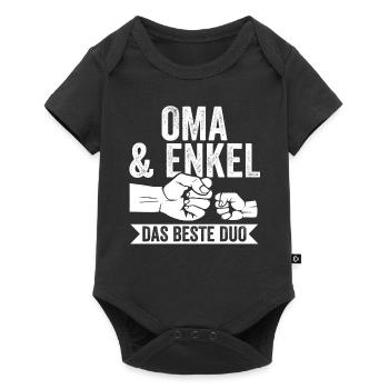 Oma Großmutter und Enkel - Baby Premium Kurzarmbody - Schwarz - Vorne