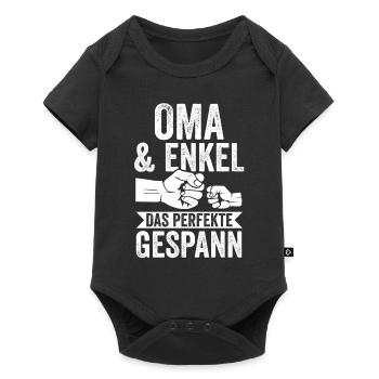 Oma Großmutter und Enkel - Baby Premium Kurzarmbody - Schwarz - Vorne