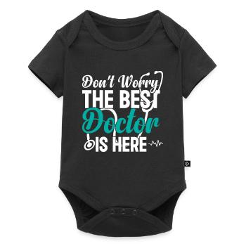Ne vous inquiétez pas, le meilleur médecin est là - Funny Docto - Body à manches courtes Premium Bébé - noir - Devant