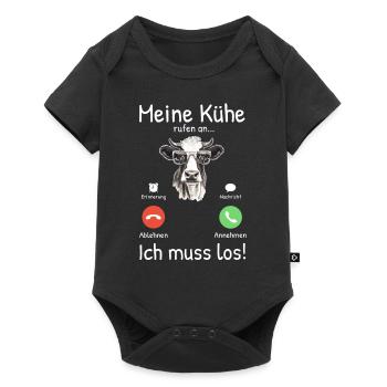 Meine Kühe Rufen An - Baby Premium Kurzarmbody - Schwarz - Vorne