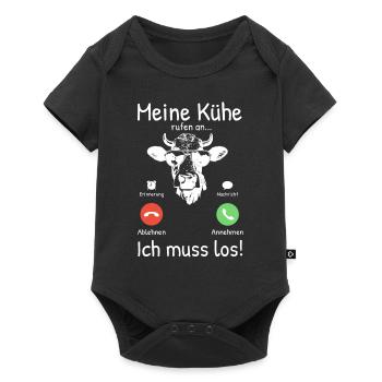 Meine Kühe Rufen An - Baby Premium Kurzarmbody - Schwarz - Vorne