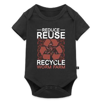Wurmzucht Reduce Reuse Recycle Worm Farm - Baby Premium Kurzarmbody - Schwarz - Vorne