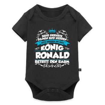 Ronald Name Design - Baby Premium Kurzarmbody - Schwarz - Vorne